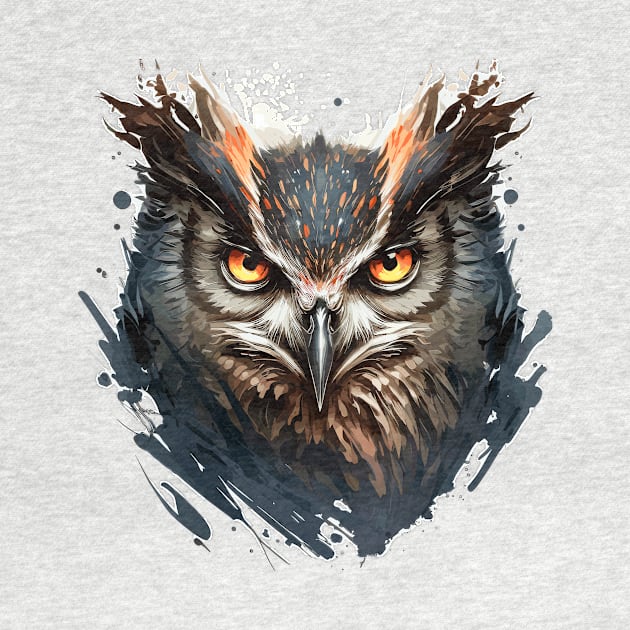 Owl Portrait Animal Painting Wildlife Outdoors Adventure by Cubebox